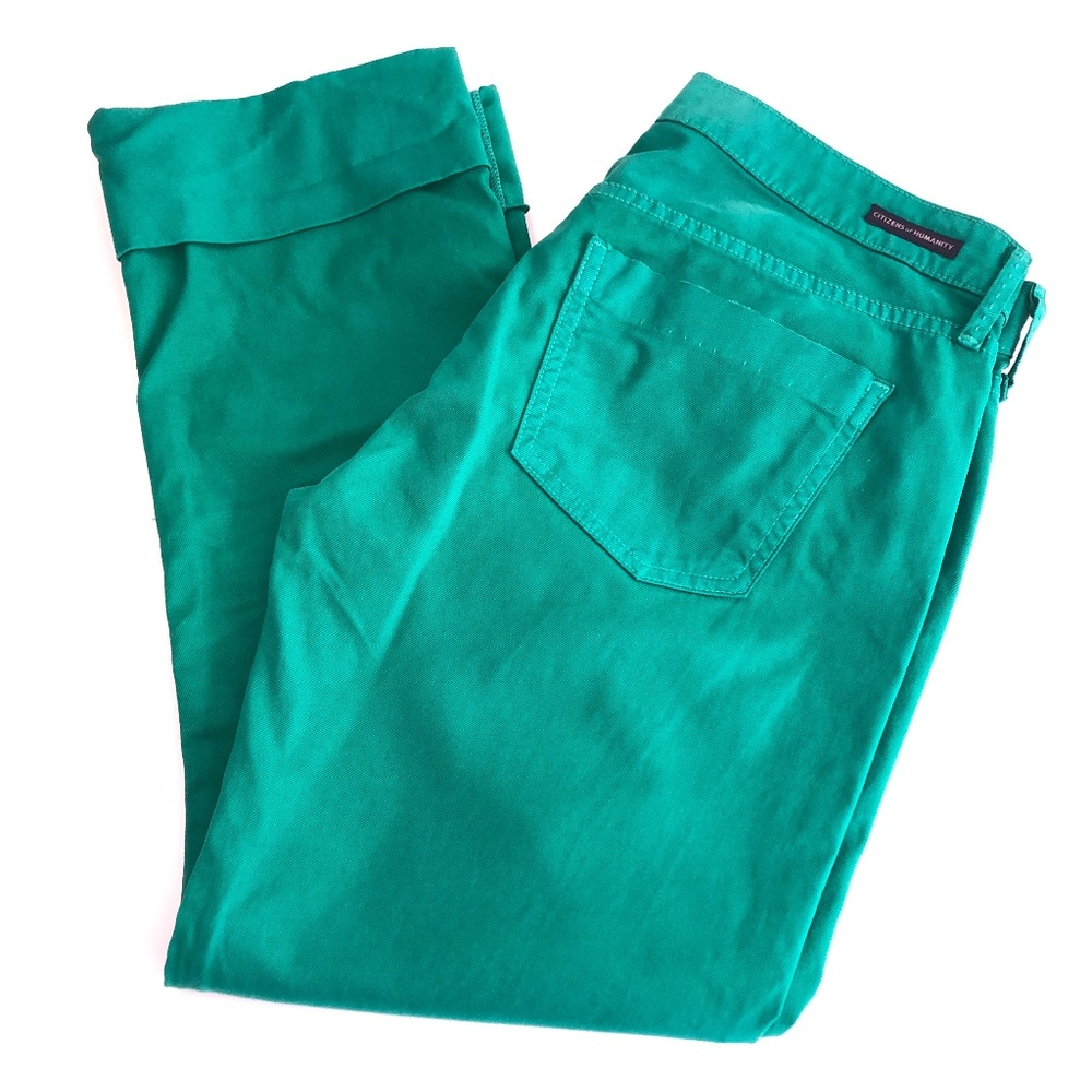 Citizen Of Humanities Green Cropped Straight Pants